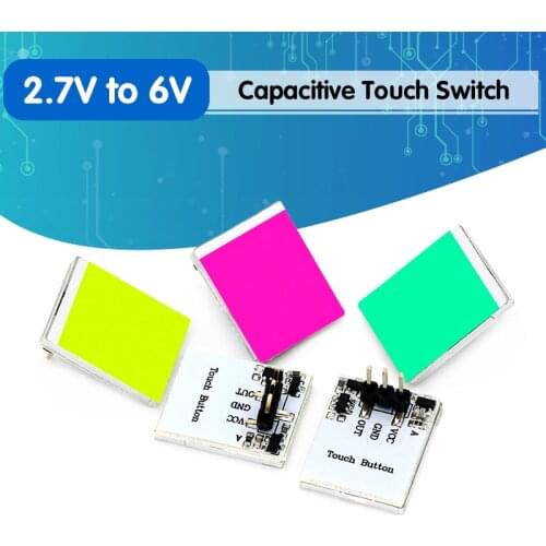 Blue Red Green color Capacitive touch switch button module 2.7V to 6V module anti-jamming is strong HTTM series