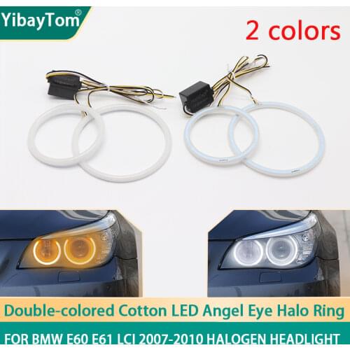 SMD Cotton Light Switchback LED Angel Eye Halo Ring DRL Kit For BMW E60 E61 520i 525i 530i 540i 545i 550i M5 Pre LCI 2003-2007