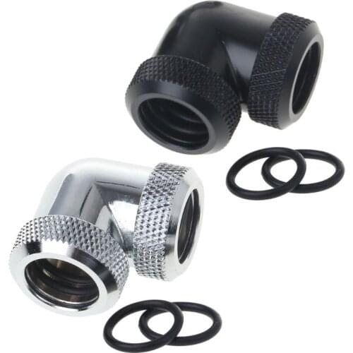 Water Cooling G1/4 Thread 90 Degree Elbow Adapter Tube Connector 14mm Rigid Hard Tube Connector Water Block Fittings