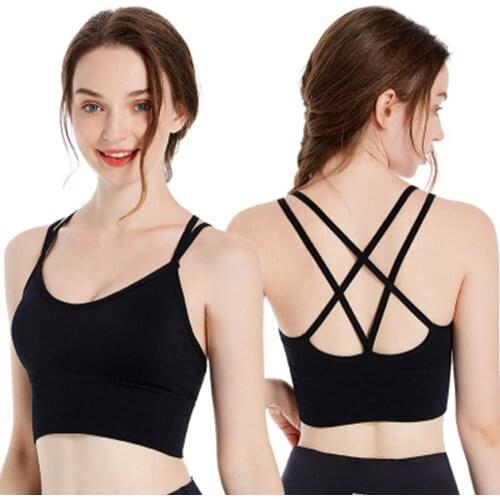Sports Top Yoga Underwear Cross Beauty Back Yoga Sports Bra Seamless And Comfortable Shockproof Fitness Vest Bra
