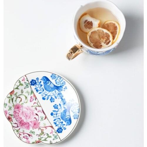 European Light Luxury Style Gold Ceramic Coffee Cup Sets Dish Afternoon Tea Mugs Creative Elegant Gift Box Set Cafe Household