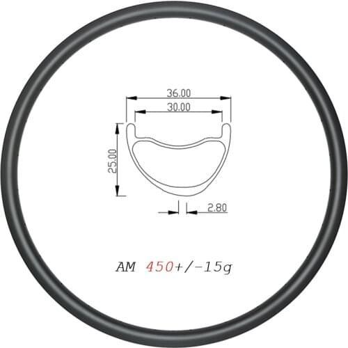 29inch MTB AM 36mm wide carbon rim 30mm inner 25mm deep disc tubeless Asymmetric 29er All mountain carbon wheel 24H 28H 32H 36H