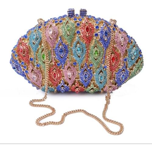 Evening Clutch Bag Party Wedding Crystal Clutches Purse Crossbody Bags for Women Luxury Chain Shoulder Bag with Rhinestone sac