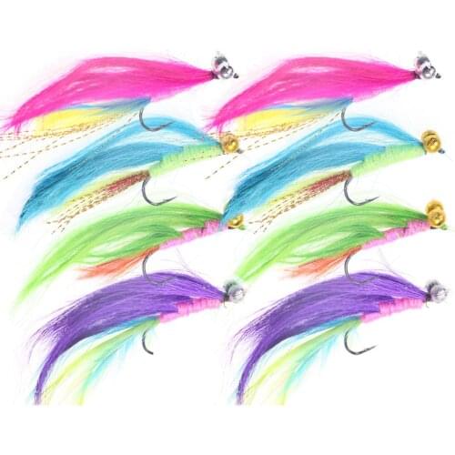 Vampfly 8PCS Booby Streamer Flies Trout Pike Salmon Bass Fishing Streamers
