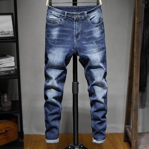High Quality Denim Pants Male New Young Mens Fashion Jeans Casual Stretch Slim Skinny Jeans Men