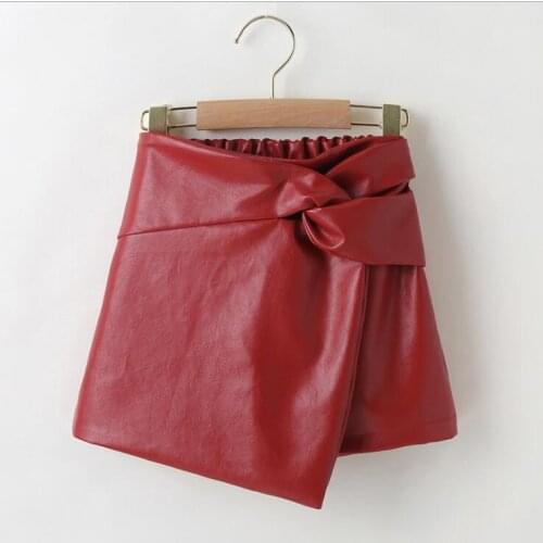 2021 new style girls pu leather skirt autumn cotton fashion girls skirts 2-7 years YU837