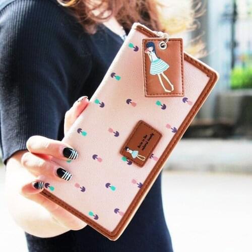 2019 new New Fashion Women Korean Style Printing Leather Wallets Handbag Wallet FA$B Women bag