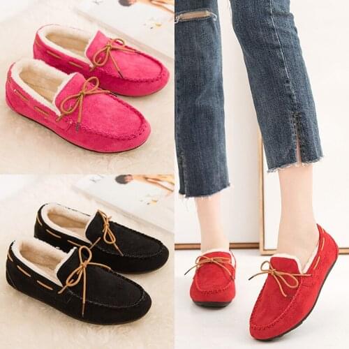 Hot sale Fashion sexy Womens flat shoes 2020 Suede female peas shoes large size 35-40 casual soft bottom mother single boots