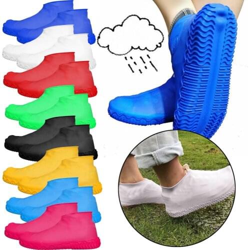 1 Pair Reusable Anti-slip Latex Shoe Covers Waterproof Rain Boot Overshoes Shoes