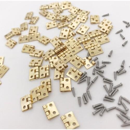 12Pcs Hinge add 48Pcs Mini Door Hardware Screws Doll House DIY Assembly Metal