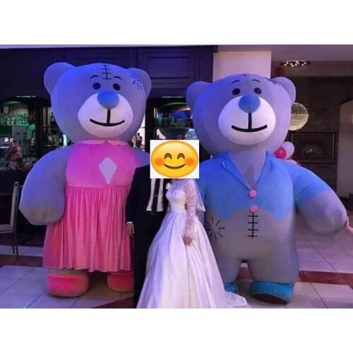 2.6m Grey Bear Inflatabe Costume Plush Mascot Full Body Adult Fancy Dress Blow Up Suit Carnival Costumes Parades Animal Mascots