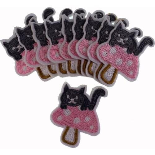 5Pcs Animal Cat Embroidery iron on patches for clothes Kid Applique Sewing DIY Badges Stickers Decorative Accessories
