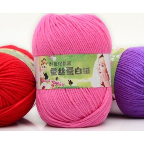 50g/PC Worsted Super Soft Baby Milk Cotton Yarn Silk Protein Wool Hand Knitting Crochet Threads
