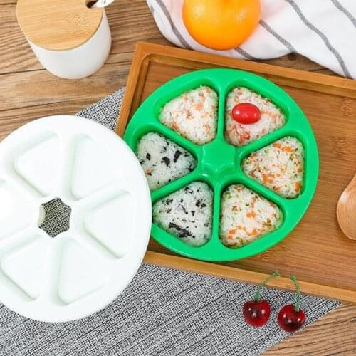 6 Holes Sushi Mold Onigiri Press Molding DIY Rice Ball Making Box Bento Print Stencil Maker Home Kitchen Accessories