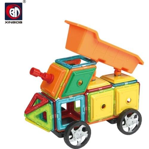 BD brand 75PCS/76PCS/78PCS magnetic engineering truck buliding blocks 3D DIY magnetic toys
