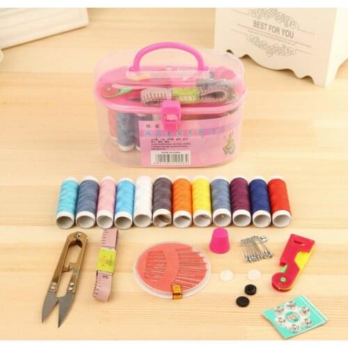 Household Double-Layer Sewing Kit Sewing Box Sewing Accessories Knitting Needles Needlework Multifunctional Needle Box Household