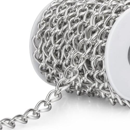 1 Meter Stainles Steel Necklace Extension Chain Bulk Bracelet Extended Tail Chains For DIY Jewelry Making Findings Width10.5mm