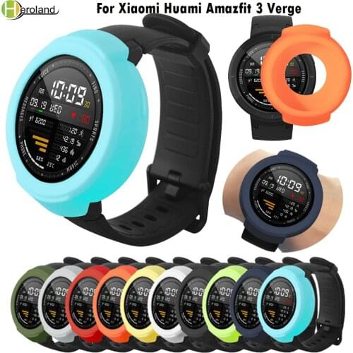 Colorful Protection Cover Case for Xiaomi Huami Amazfit 3 Verge smart watch Accessories soft silicone Frame Shell Durable Slim