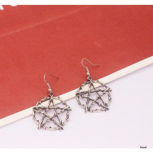 European and American Jewelry Dark Punk Gothic Style of Life Pentagrams Earrings