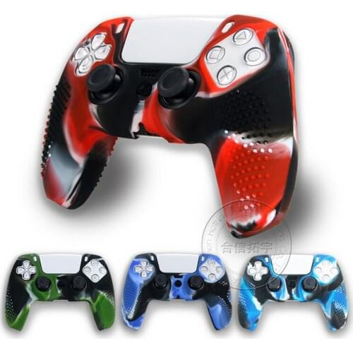 Anti-Slip Camouflage Handle Sleeve Silicone Case Dustproof Skin Protective Cover for Sony Play Station 5 Controller PS5 Gamepad