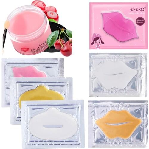 EFERO Crystal Collagen Lip Mask Patches Moisturing Nourishing Anti Wrinkle Aging Lip Plumper Pump Pads Patch for Lips Care