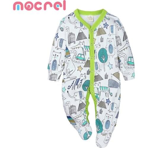 Baby Romper Suit Children Fall Clothing Infant Sex Long-Sleeved Cotton Baby Climb Clothes Bag Feet Baby Girl Clothes Baby Romper