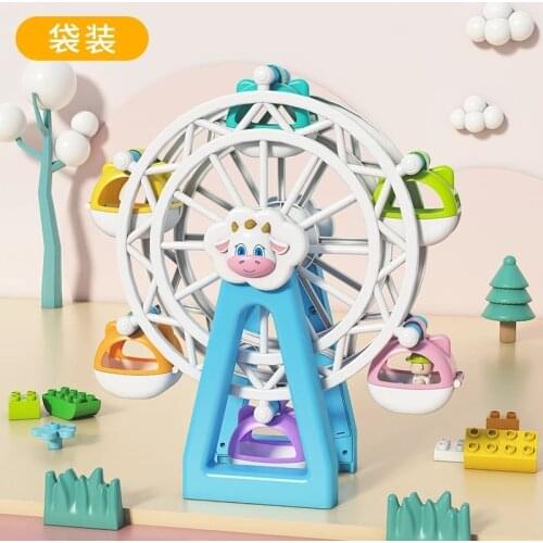 Big Size Building Blocks Ferris Wheel Set Assemble Blocks Construction DIY Figures Duploed Bricks Toys for Children Kids Gift
