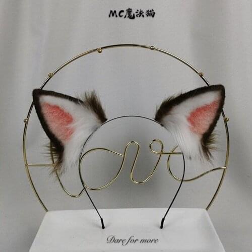 Lolita Dog Ears Animal Ears Hand-made Animal Tail Hair Band Hairpin KC Headdress Cos Simulation Fold Ear Cat Hair Accessory Mori
