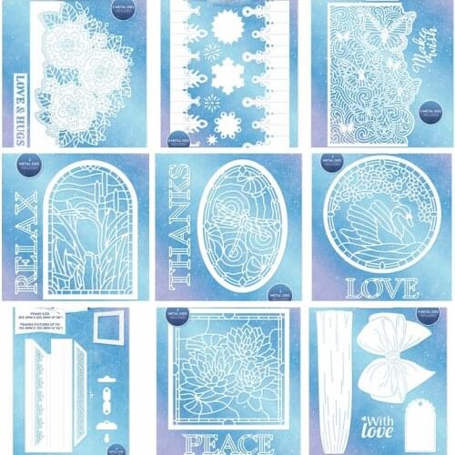 Love Peace Christmas Frame Metal Cutting Dies Stencils For DIY Scrapbooking Decoration Embossing Christmas Craft Die Cut 2019