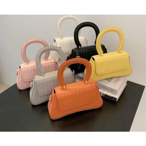 Fashion Retro Bags Pu Leather Shoulder For Women 2021 Ladies Luxury Casual Handbag Solid Crossbody Small Flap Tote