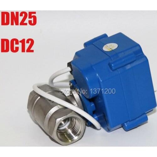 Motorized Ball Valve 1" DN25 DC12V (reduce port) Stainless Steel 304 Electric Ball Valve ,CR-01/CR-02/CR-05 Wires