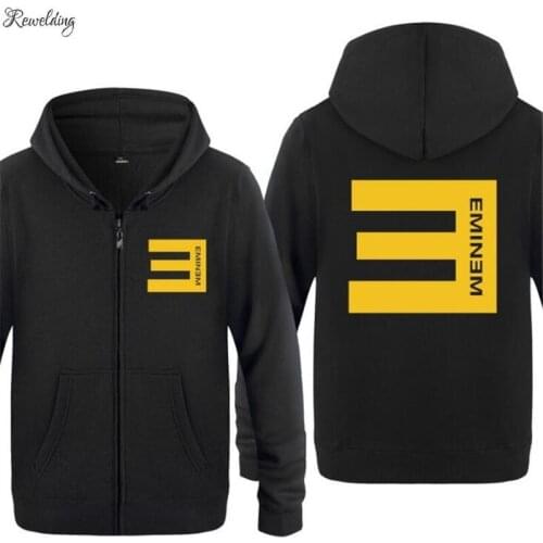 Mens Hoodies Rock Rap Singer Eminem Printed Hoodie Men Hip Hop Fleece Long Sleeve Jacket Coat Winter Skateboard Mens Sweatshirt