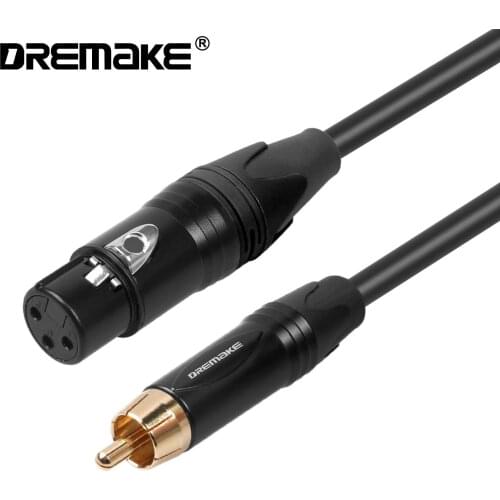 DREMAKE Unbalanced RCA to XLR Audio Interconnect Cable XLR 3-Pin Female to RCA Male Speaker Cable for AV receiver to Amplifier