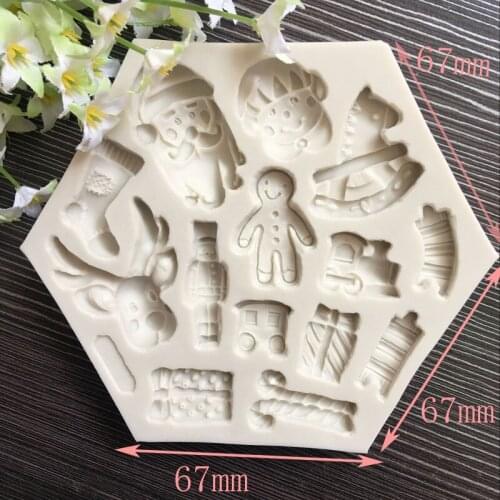 New Santa Claus elk sled Fondant cake mould Christmas cake decoration Candy Chocolate Pudding Biscuit Tool