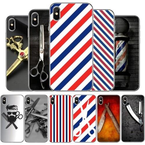 Barber Shop Hair Stylist tools Transparent phone case For iphone 12 11Pro Max 11 XR XS Max X 8 7 6 6S Plus 5 5S SE 2020