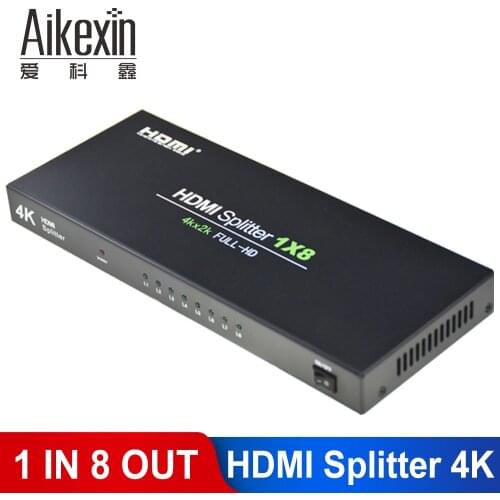 Aikexin Ultra HD 4K HDMI Splitter 1x2 /1x4/1x8 f Amplifier,V1.4 Powered 2/4/8 Port HDMI Splitter Box Hub For Blue-ray Xbox PS4