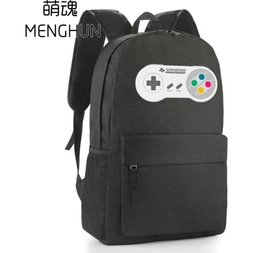 SFC controller printing backpacks Black Nylon Bag Gamer Backpacks Gamer gift backpack