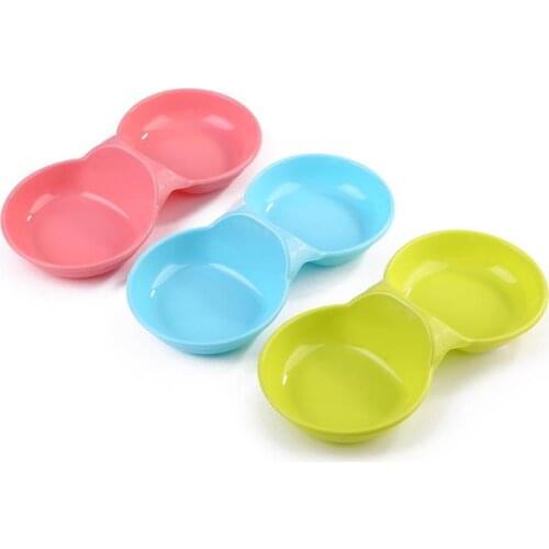 Dog Cat Double Bowl Puppy Food Water Feeder Pets Drinking Feeding Dishes