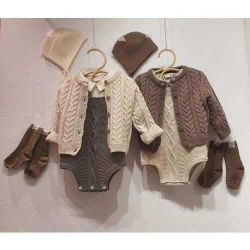 Spring New Baby Girls Knit Romper Cardigan Optional