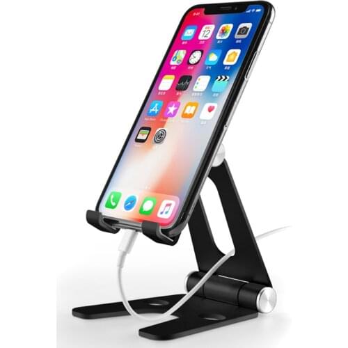 Foldable Phone Holder Rotatable Aluminum Alloy Desk Mount Tablet Holder With Silicone Pads For 3.5~10 Inch Cellphones Tablets