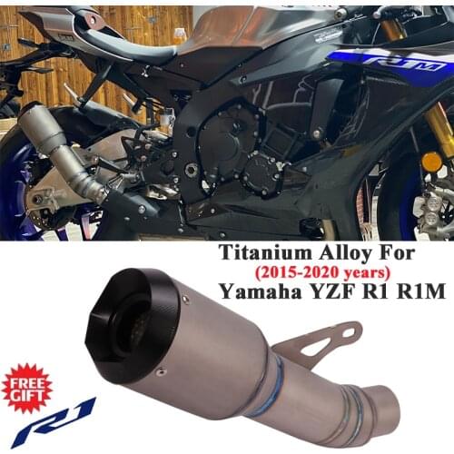 Titanium Alloy Slip On For Yamaha YZF R1 2019 R1M 2015 - 2020 Motorcycle Exhaust Pipe Escape Modified Middle Link Pipe Muffler