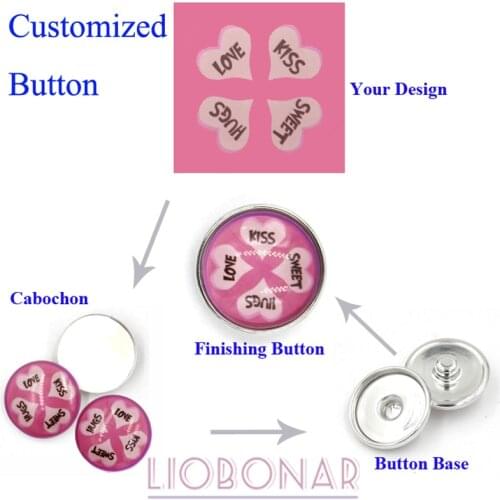 New Arrival Mix 24pcs lot Interchangeable DIY Custom Buttons Snap Jewelry 18mm Cabochon Customized Buttons For women Bracelets