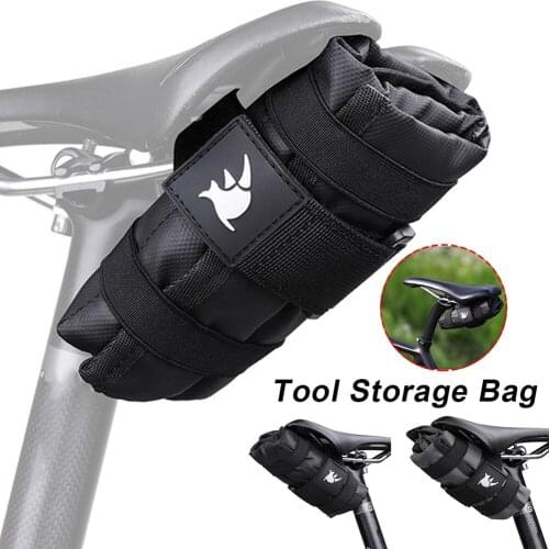 Tool Bag Bicycle Handlebar Bag with Elastic Strips Top Front Tube Frame Bag Pouch Cycling Accessories