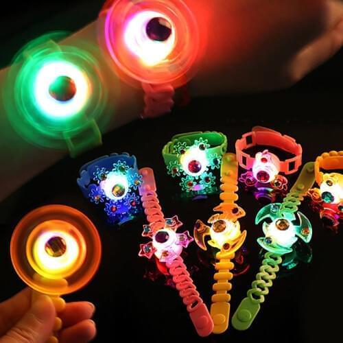 Led Fidget Spinner Wristband Flash Light Glowing Wristband Spinner Gyro Stress Relief Toys For Kids