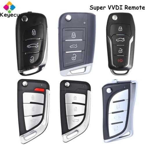 KEYECU XHORSE for Ford/ MQB/ DS Style 3 Button Remote Key for VVDI Remote Key Tool VVDI Mini Key Tool, VVDI2 Supermodel Machine