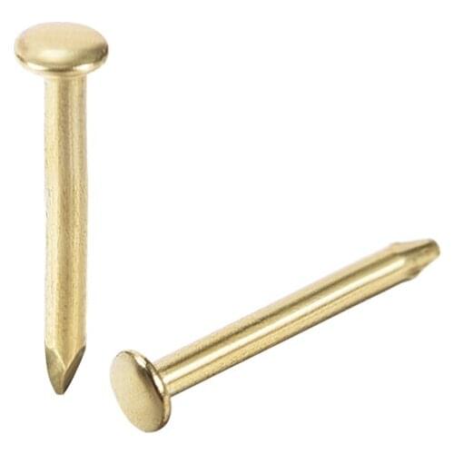 Uxcell 300pcs Small Tiny Nails 1.2X10mm for DIY Decorative Pictures Wooden Boxes Household Accessories Gold Tone