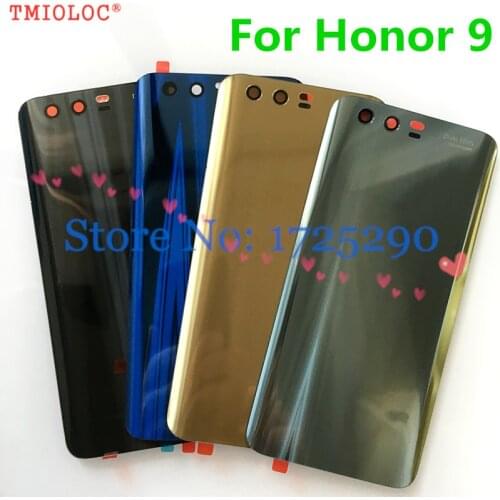 High quality 3D Glass Back Rear Battery housing Cover Door case with Glue sticker For Huawei Honor 9 STF-L09 STF-AL10 STF-L09
