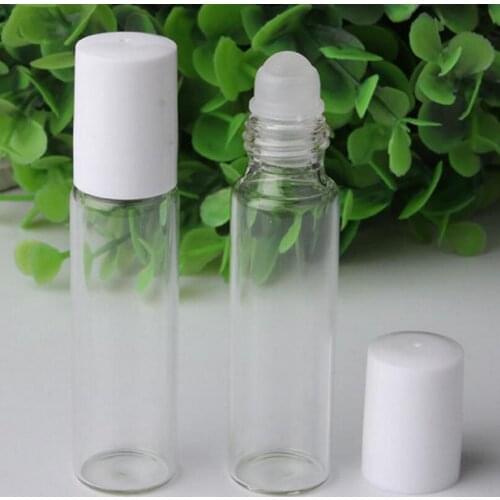 10ML Clear glass roll on bottle, 10cc transparent roll-on bottle, essential oil cosmetic packing container LX1087