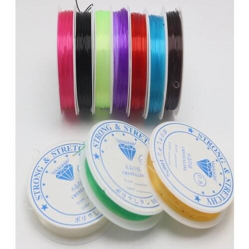 10 Rolls Colour Crystal String Stretch Elastic Beading Cord Thread 0.5mm-0.8mm
