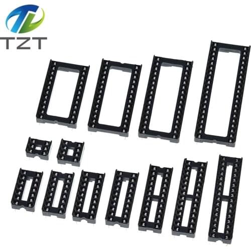 10pcs IC seat 6P/8P/14P/16P/18P/20P/24P/28P DIP IC sockets Adaptor Solder Type 28 pin Narrow body DIP Sockets MCU seat 24PIN